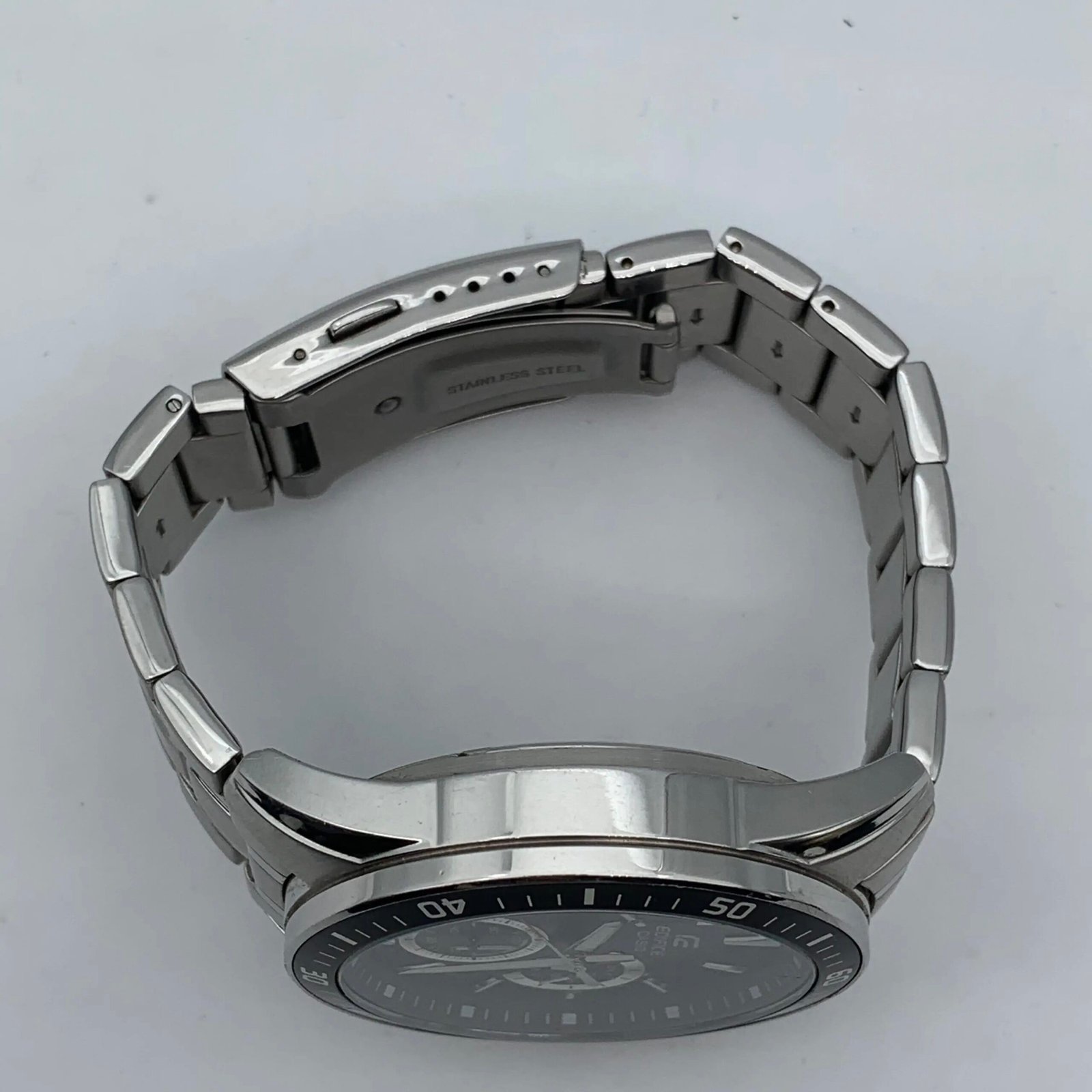 CASIO 48mm stainless steel strap black men's quartz watch with additional functions EFR-552D-1A2VU (95% New)