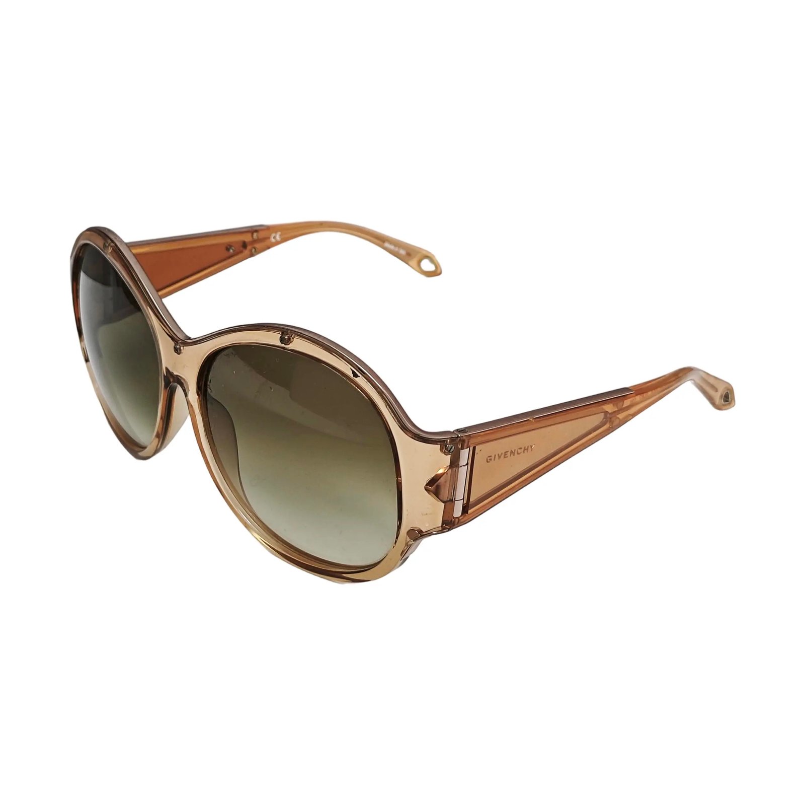 GIVENCHY green round composite sunglasses
