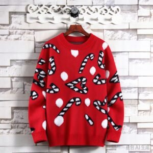 Cute Candy Cane Knit Sweater