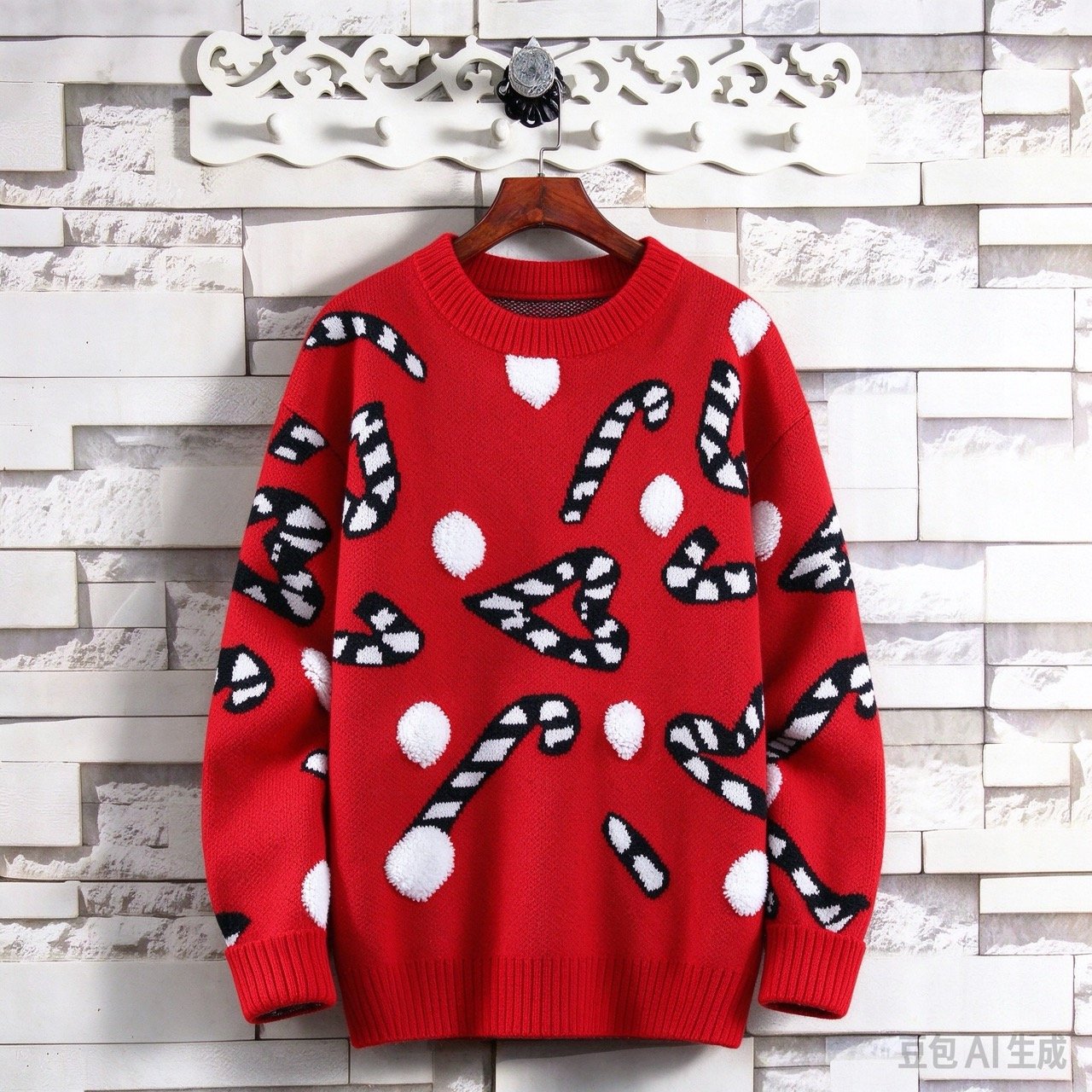 Cute Candy Cane Knit Sweater