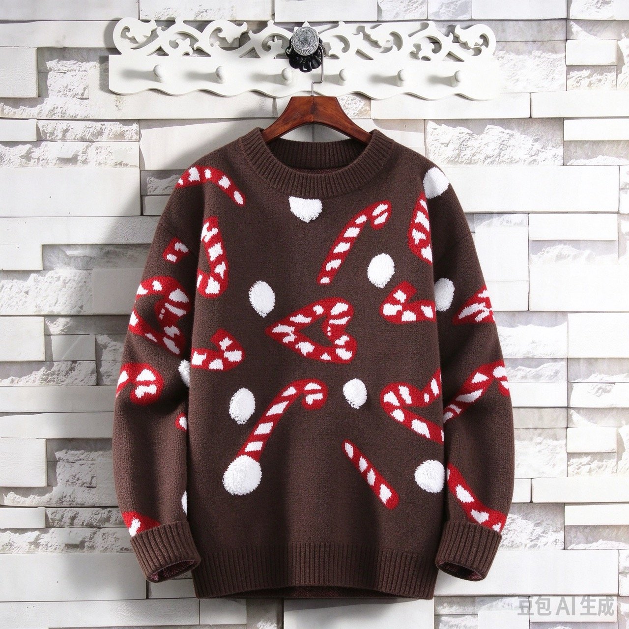 Cute Candy Cane Knit Sweater