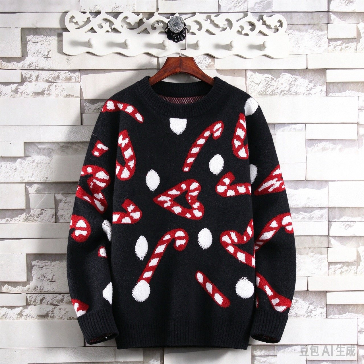 Cute Candy Cane Knit Sweater