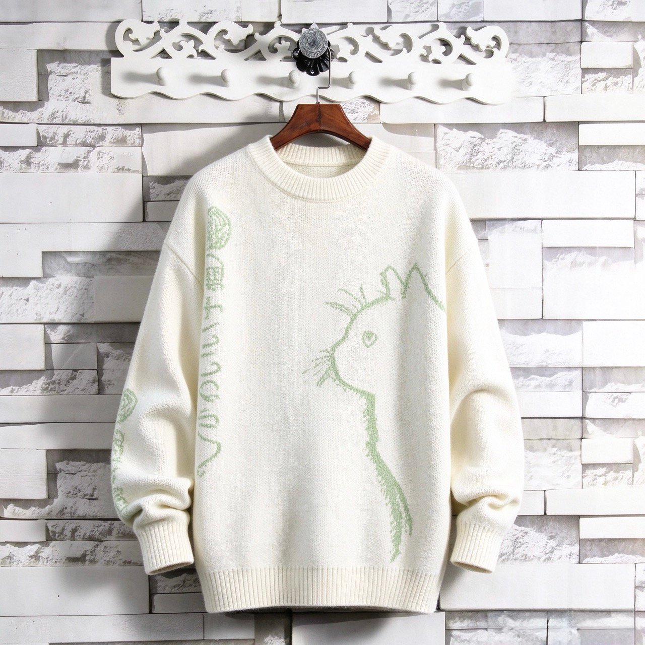 Cute Art Cat Knit Sweater