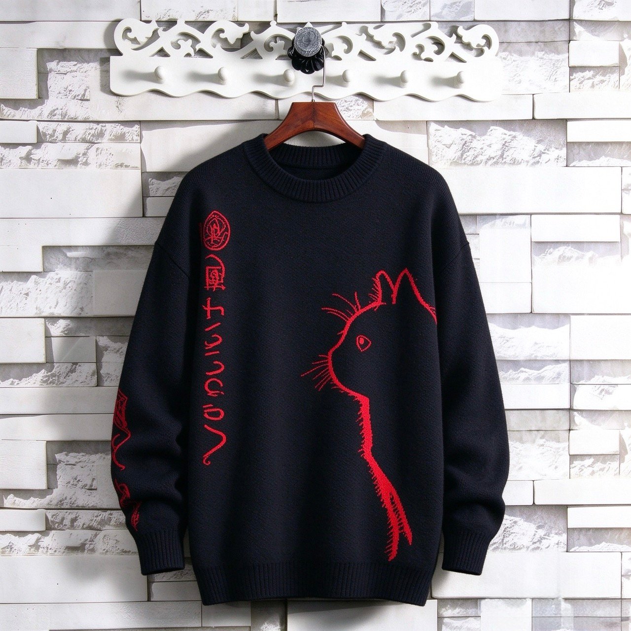 Cute Art Cat Knit Sweater