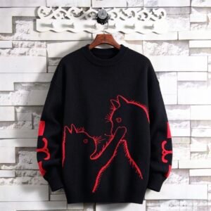 Cute Nuzzling Cats Knit Sweater
